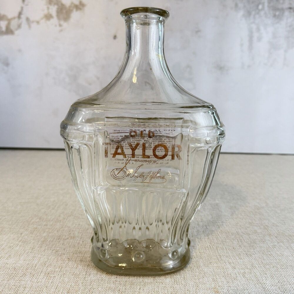 Vintage 1950s Old Taylor Bourbon Bottle 4/5 Quart E.H. Taylor Frankfort KY